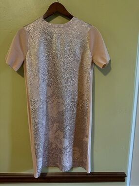 Tory Burch NWT Powder Blush Floral Jacquard Midi Dress